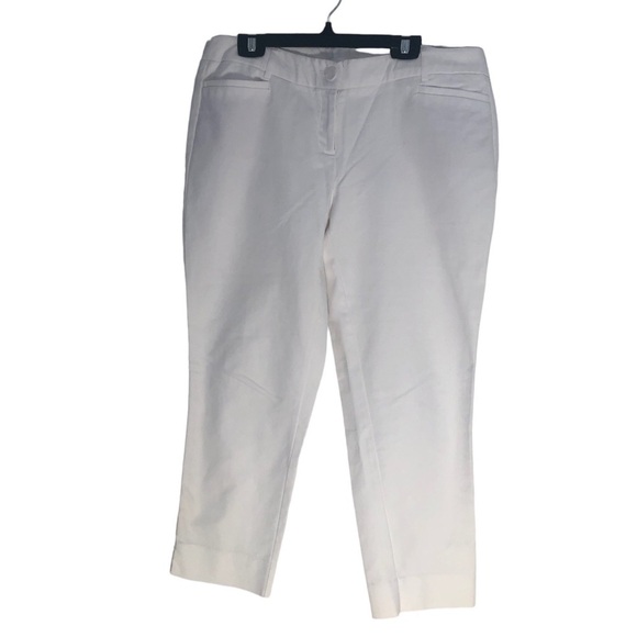 Dalia Crisp White Tapered  Crop Size 10 Trousers - Picture 2 of 12